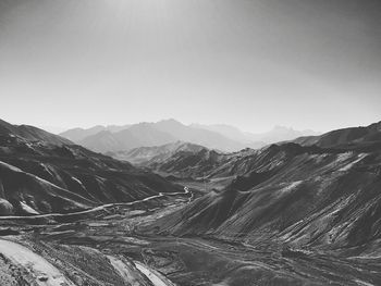 Scenic view of mountains against clear sky