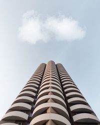 Low angle view of modern building against sky