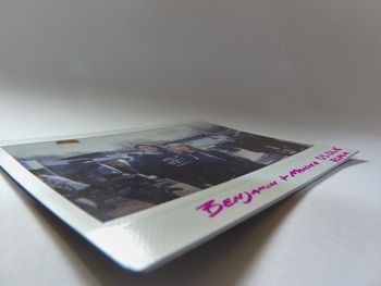 Close-up of text on wall