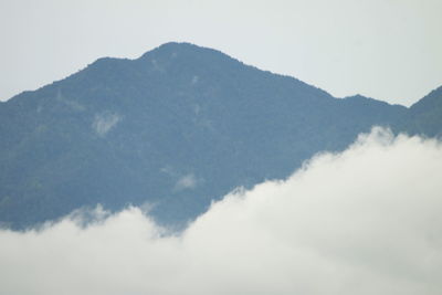 Low angle view of mountains against sky