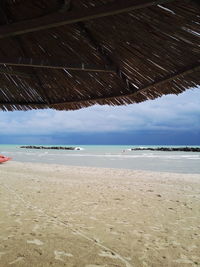 Scenic view of beach against sky