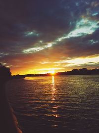 Scenic view of sunset over river