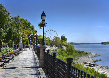 Scenic view of river danube against sky