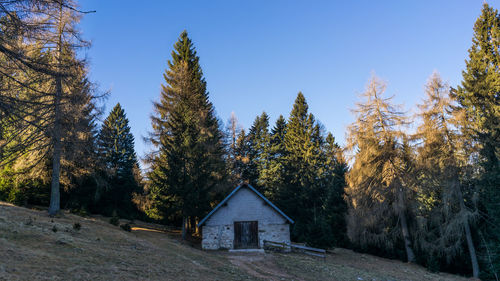 Built structure against clear blue sky