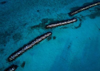 Aerial view of blue sea