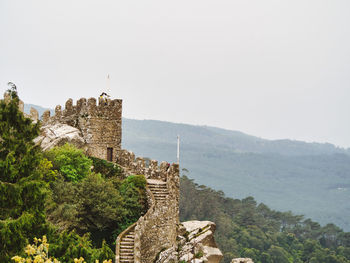 View of old ruins against clear sky