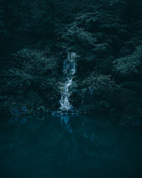 A small waterfall at a garden in portland, or