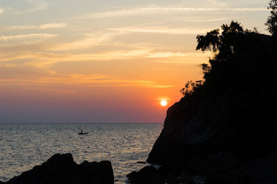 Scenic view of sea at sunset
