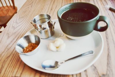 Coffee cup on table