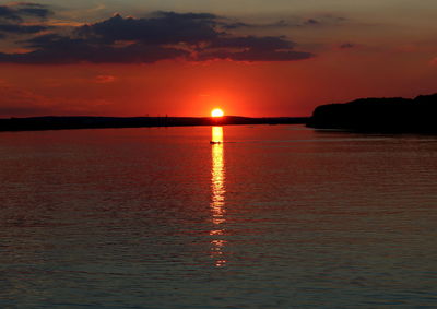 Scenic view of sea during sunset