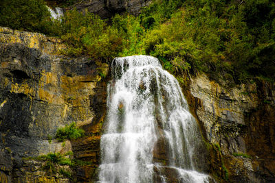 Scenic view of waterfall