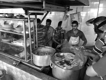 Group of people in restaurant