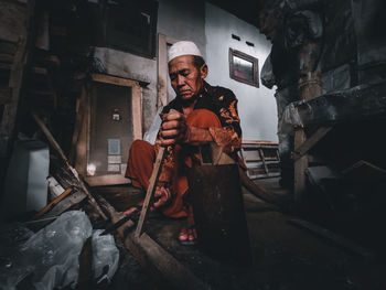 Portrait of man working