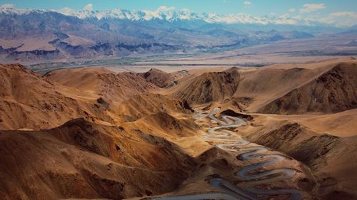 Aerial view of a desert