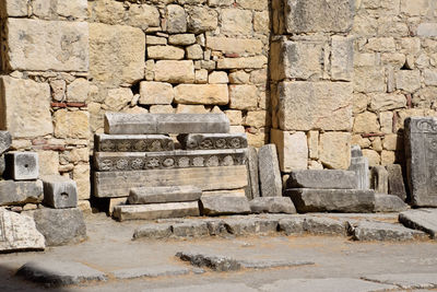 View of old stone wall