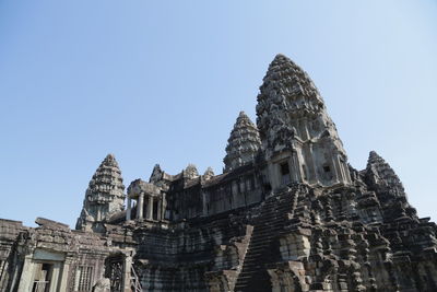 Low angle view of temple against clear sky