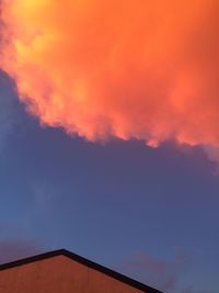 Low angle view of roof against sky