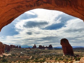 Rock formations on landscape