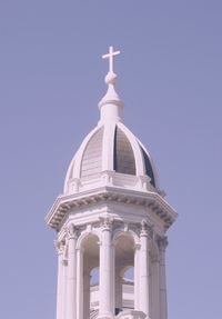 Low angle view of church against clear sky