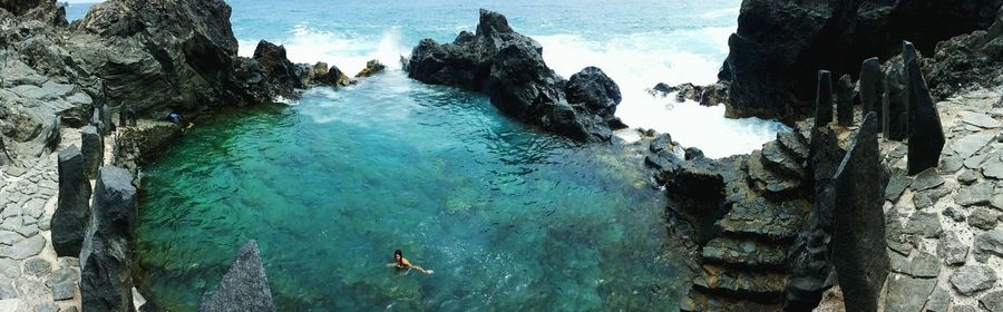 Rocks in sea