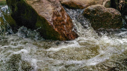 High angle view of waterfall