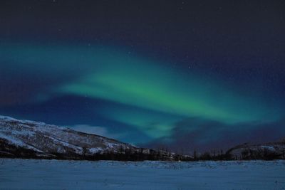 Northern lights above mountains 