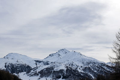 Snowcapped mountains against sky