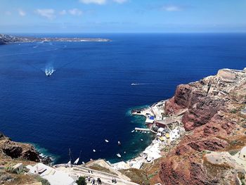 High angle view of sea against sky