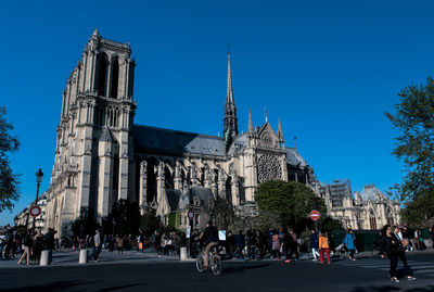 Group of people in front of building