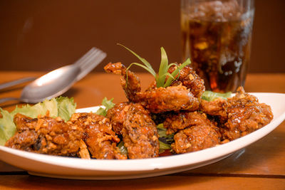 Close-up of food in bowl on table