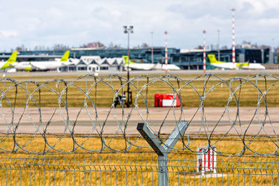Chainlink fence at airport
