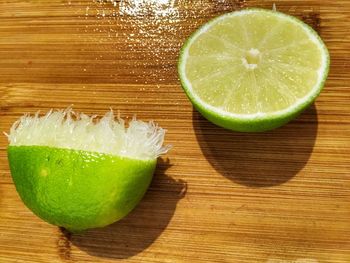 Close-up of lemon on table