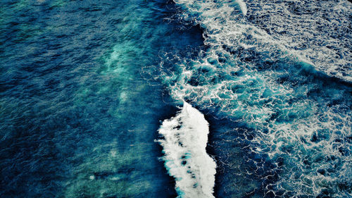 High angle view of swimming pool in sea