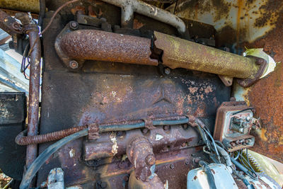 Close-up of rusty machine part