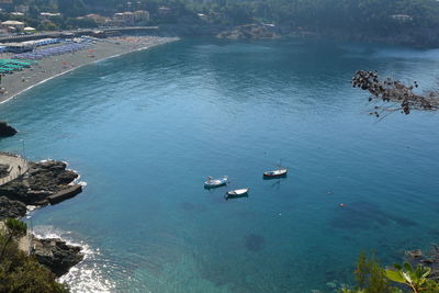 Coastline of ligurian sea in bonassola, la spezia, liguria, italy.