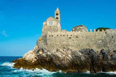 View of castle against sea