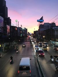 Traffic on road in city