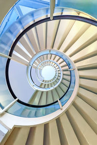 Low angle view of spiral staircase