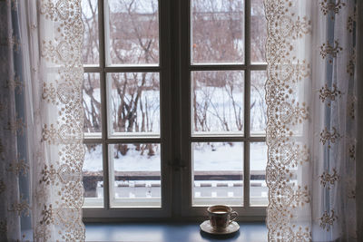 Close-up of window at home