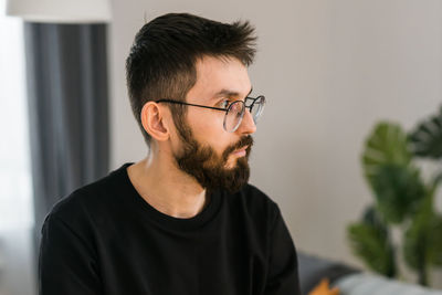 Young man looking away