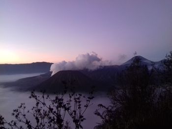 Scenic view of landscape against sky during sunset