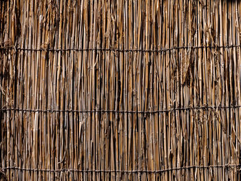 Full frame shot of bamboo fence