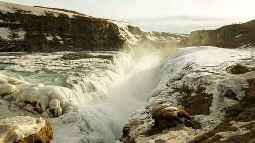 Scenic view of waterfall