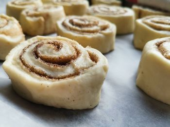High angle view of cake on table