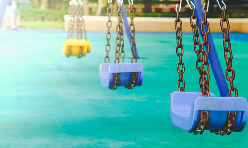 Swings hanging at park