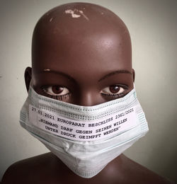 Close-up portrait of mannequin