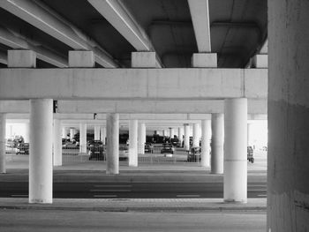 Road passing below bridge