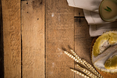 Directly above shot of bread on table