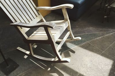 Close-up of chair on table