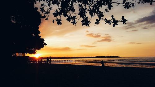 Scenic view of sunset over sea